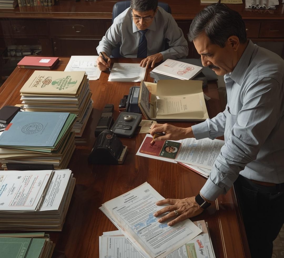 government attestation papers. A government officer is stamping